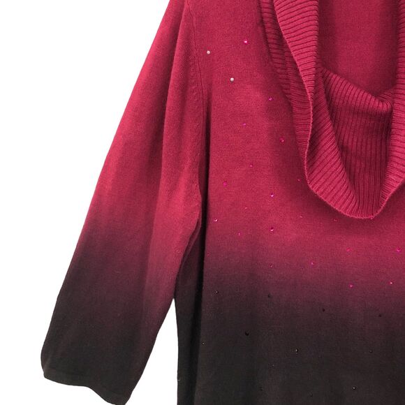Women’s Plus Size Ombré Turtleneck Sweater w/Small Stones Scattered SZ 2X - Picture 3 of 7